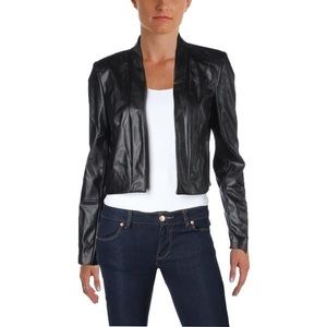 Calvin Klein Shrug Faux Leather Open Front